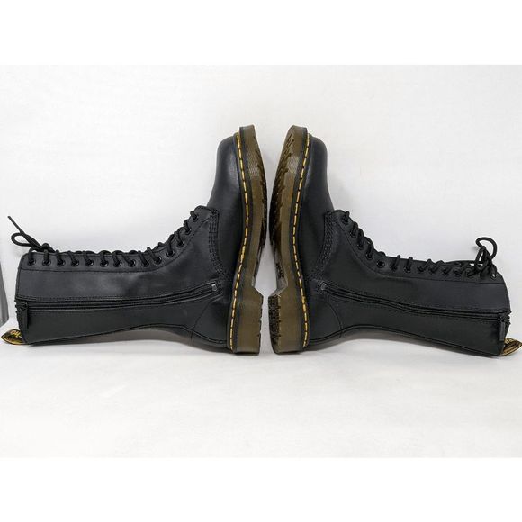 DR. MARTENS 1914 VONDA II 14 HOLE EMBROIDERED FLOWER ZIP BOOTS LEATHER SIZE 6 US - Picture 3 of 9